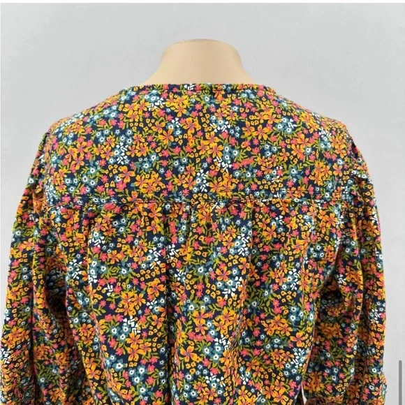 Free People I Found You Printed Blouse Floral Mustard Boho Size Small - Picture 3 of 6